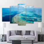 Great Barrier Reef Australia 5 Piece Canvas Wall Art Image Picture Wallpaper Mural Decoration Design Artwork Poster Decor Print Painting Photography