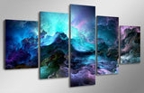 Colorful Storm Clouds Framed 5 Piece Abstract Canvas Wall Art Image Picture Wallpaper Mural Artwork Poster Decor Print Painting Photography