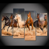 Wild Horses Framed 4 Piece Canvas Wall Art Images Pictures Wallpaper Mural Decoration Artwork Poster Photos Decor Prints Painting Photography