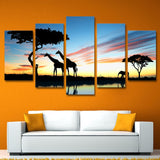 Animal africano Safari enmarcado naturaleza 5 piezas lienzo arte de la pared imagen decorativa pintura impresión papel tapiz póster foto 