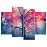 Forest Tree Framed 4 Piece Nature Canvas Wall Art Painting Wallpaper Decor Poster Picture Print