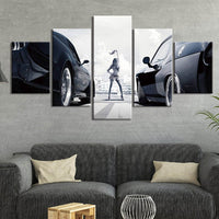 Fast And Furious Racing Cars Framed 5 Piece Movie Canvas Wall Art Painting Wallpaper Poster Picture Print Photo Decor