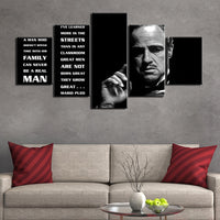 The Godfather Marlon Brando Celebrity Hollywood Framed 5 Piece Movie Canvas Wall Art Painting Wallpaper Decor Poster Picture Print