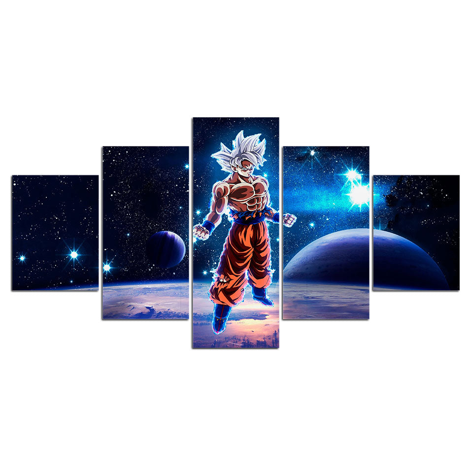 Dragon Ball Z Cartoon Anime Manga Framed 5 Piece Canvas Wall Art Paint ...