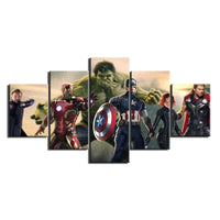 Avengers Superhero Characters Framed 5 Piece Movie Canvas Wall Art Painting Wallpaper Poster Picture Print Photo Decor