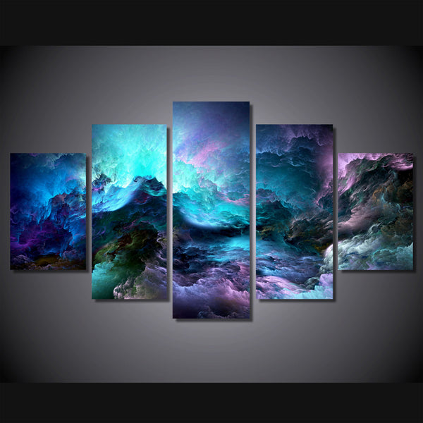 Nubes de tormenta coloridas enmarcadas 5 piezas lienzo abstracto arte de la pared imagen papel pintado mural obra de arte cartel decoración impresión pintura fotografía 
