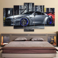 NISSAN GTR R35 Sports Car 5 Piece Canvas Wall Art - 5 Panel Canvas Wall Art - FabTastic.Co