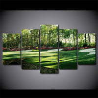 Golf Course Framed 5 Piece Canvas Wall Art Painting Wallpaper Poster Picture Print Photo Decor