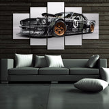 Ford Mustang RTR Racing Sports Car Framed 5 Piece Canvas Wall Art Painting Wallpaper Poster Picture Print Photo Decor