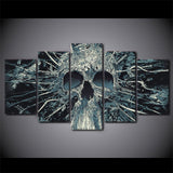 Abstract Skull Skeleton Framed 5 Piece Canvas Wall Art Painting Wallpaper Poster Picture Print Photo Decor