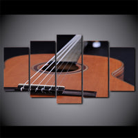 Guitar Instrument Framed 5 Piece Music Canvas Wall Art Painting Wallpaper Poster Picture Print Photo Decor