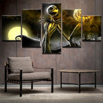 Halloween Nightmare Before Christmas Framed 5 Piece Canvas Movie Wall Art Painting Wallpaper Poster Picture Print Photo Decor