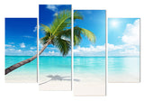 Playa Tropical, palmera, océano, paisaje marino, lienzo enmarcado, 4 piezas, arte de pared, pintura, papel tapiz, póster, imagen impresa, decoración fotográfica 