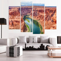 Gran Cañón Río Arizona EE. UU. Valle enmarcado 4 piezas lienzo arte de la pared pintura papel tapiz póster imagen impresión foto decoración 