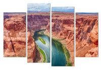 Grand Canyon River Arizona USA Valley Framed 4 Piece Canvas Wall Art Painting Wallpaper Poster Picture Print Photo Decor