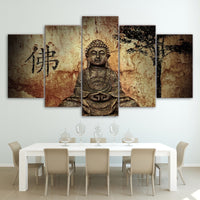 Zen Buddha 5 Piece Canvas Wall Art - 5 Panel Canvas Wall Art - FabTastic.Co