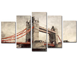 London River Thames Framed 5 Piece Panel Canvas Wall Art Print