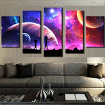Rick & Morty Space Universe Galaxy Stars Framed 5 Piece Canvas