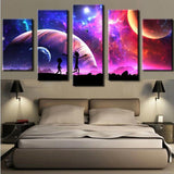 Rick & Morty Space Universe Galaxy Stars Framed 5 Piece Canvas