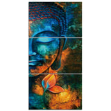Colorful Buddhist Abstract Zen Buddha Face Framed 3 Piece Buddhism Canvas Wall Art Painting Wallpaper Decor Poster Picture Print