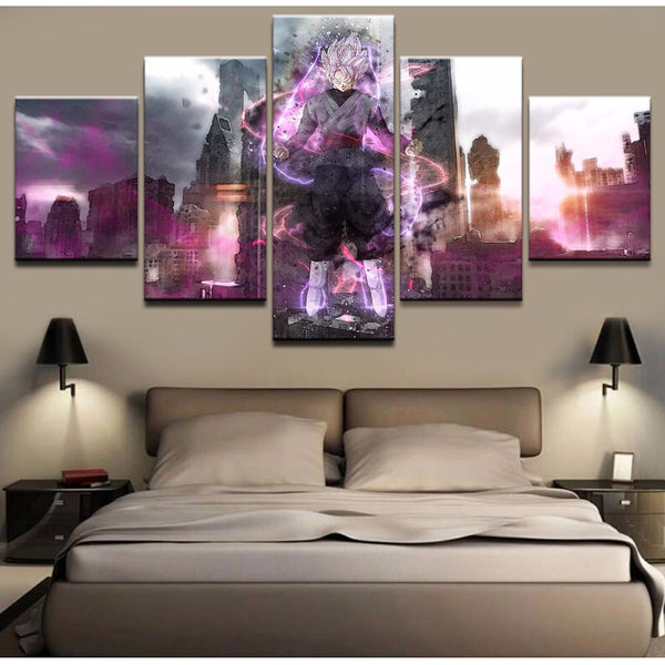 Dragon Ball Z Cartoon Framed 5 Piece Anime Canvas Wall Art Painting Wallpaper Poster Picture Print Photo Decor
