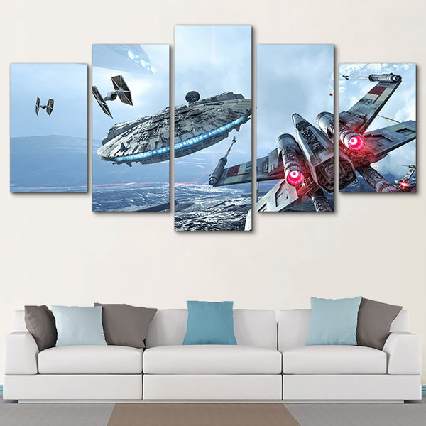 Star Wars Movie Spaceship Battle Scene Framed 5 Piece Canvas Wall Art – Buy Canvas  Wall Art Online - Fabtastic.Co