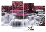 Otoño bosque árboles cascada enmarcado 4 piezas lienzo arte de la pared pintura papel tapiz cartel imagen impresión foto decoración 