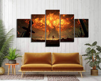 World of Warcraft Video Game Glowing Tree Framed 5 Piece Canvas Wall Art - 5 Panel Canvas Wall Art - FabTastic.Co