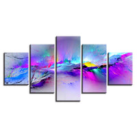 Colorful & Vibrant Modern Abstract Graffiti Framed 5 Piece Canvas Wall Art - 5 Panel Canvas Wall Art - FabTastic.Co