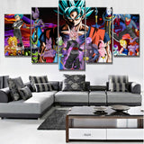Dragon Ball Z personajes de dibujos animados Anime enmarcado 5 piezas lienzo arte de la pared pintura papel tapiz póster imagen impresión foto decoración 