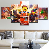 Kids Lego Movie Framed 5 Piece Canvas Wall Art - 5 Panel Canvas Wall Art - FabTastic.Co