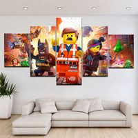 Kids Lego Movie Framed 5 Piece Canvas Wall Art - 5 Panel Canvas Wall Art - FabTastic.Co