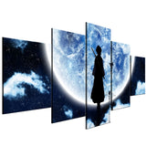 Large Bleach Moon Anime Cartoon Framed 5 Piece Canvas Wall Art Painting Wallpaper Poster Picture Print Photo Decor