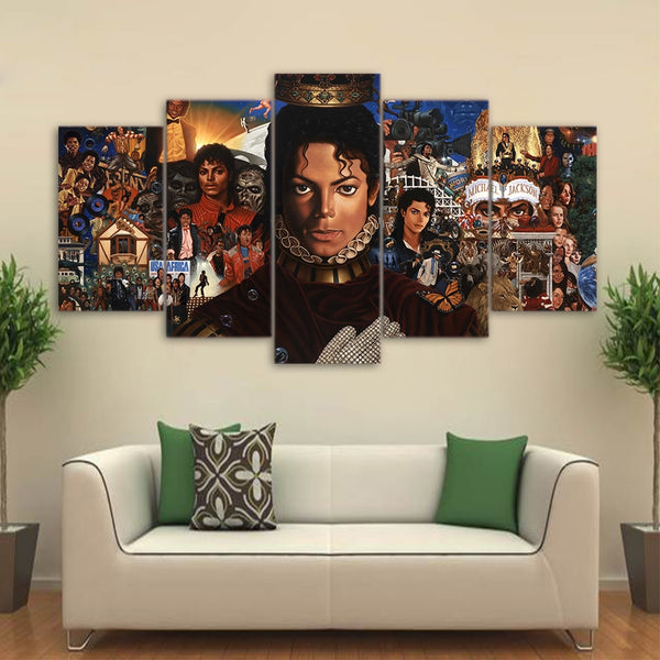 Michael Jackson Framed 5 Piece Canvas Wall Art Painting Wallpaper Poster Picture Print Photo