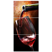 Wine Glass Vino Alcohol Drinks Bar Framed 3 Piece Canvas Wall Art Painting Wallpaper Poster Picture Print Photo Decor