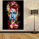 David Bowie Celebridad Cantante Músico Artista Colorido Abstracto Enmarcado 1 Pieza Música Lienzo Arte de la Pared Pintura Papel Pintado Decoración Póster Imagen Impresión