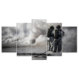 Firefighters Fires & Smoke 5 Piece Canvas Wall Art Image Picture Wallpaper Mural Decoration Design Artwork Poster Decor Print Painting Photography