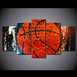 Basketball Sports Game Framed 5 Piece Canvas Wall Art Painting Wallpaper Poster Picture Print Photo