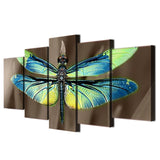 Alas de libélula insecto naturaleza enmarcado 5 piezas lienzo arte de la pared pintura papel tapiz póster imagen impresión foto decoración 