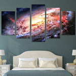 Outer Space Galaxy Stars Universe Framed 5 Piece Canvas Wall Art Painting Wallpaper Poster Picture Print Photo Decor