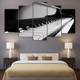 Teclas de Piano instrumento musical enmarcado 5 piezas lienzo arte de la pared pintura papel tapiz póster imagen impresión foto decoración 