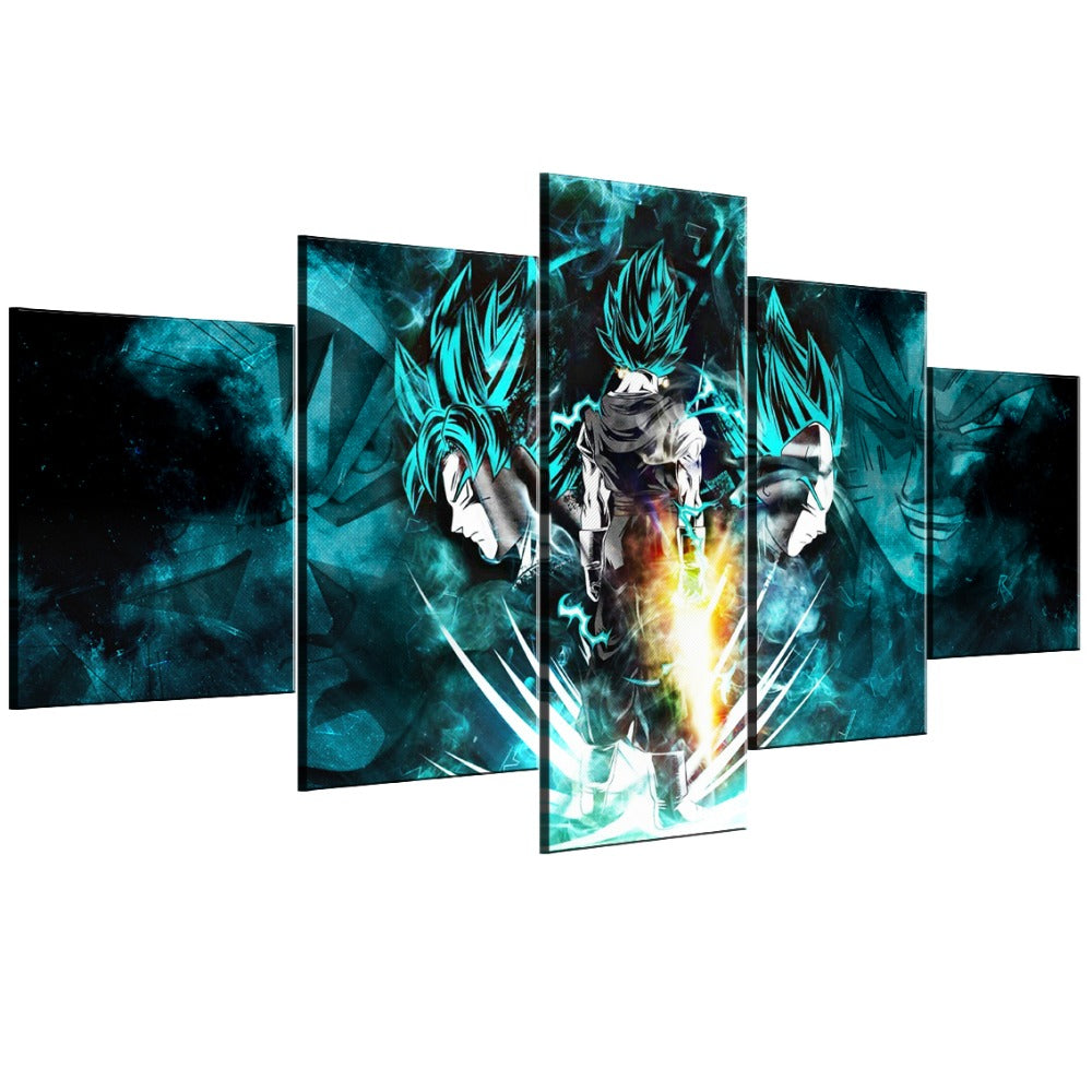 Dragon Ball Z Anime Cartoon Framed 5 Piece Canvas Wall Art Painting Wa ...