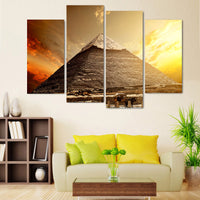 Egyptian Pyramid Framed 4 Piece Canvas Wall Art Painting Wallpaper Poster Picture Print Photo Decor