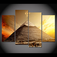 Egyptian Pyramid Framed 4 Piece Canvas Wall Art Painting Wallpaper Poster Picture Print Photo Decor