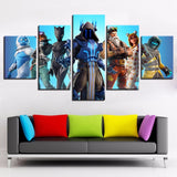 Fortnight Battle Royale Framed 5 Piece Video Game Canvas Wall Art Image Picture Wallpaper Mural Artwork Poster Decor Print Painting Photography