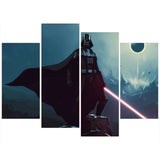 Darth Vader Light Saber película de Star Wars enmarcada 4 piezas lienzo arte de la pared pintura papel tapiz póster imagen impresión foto decoración 