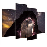 Starry Night Galaxy Sky Framed 4 Piece Canvas Wall Art Painting Wallpaper Poster Picture Print Photo Decor