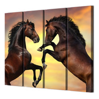 2 caballos enmarcados 4 piezas lienzo arte de la pared pintura papel tapiz cartel imagen impresión foto decoración 