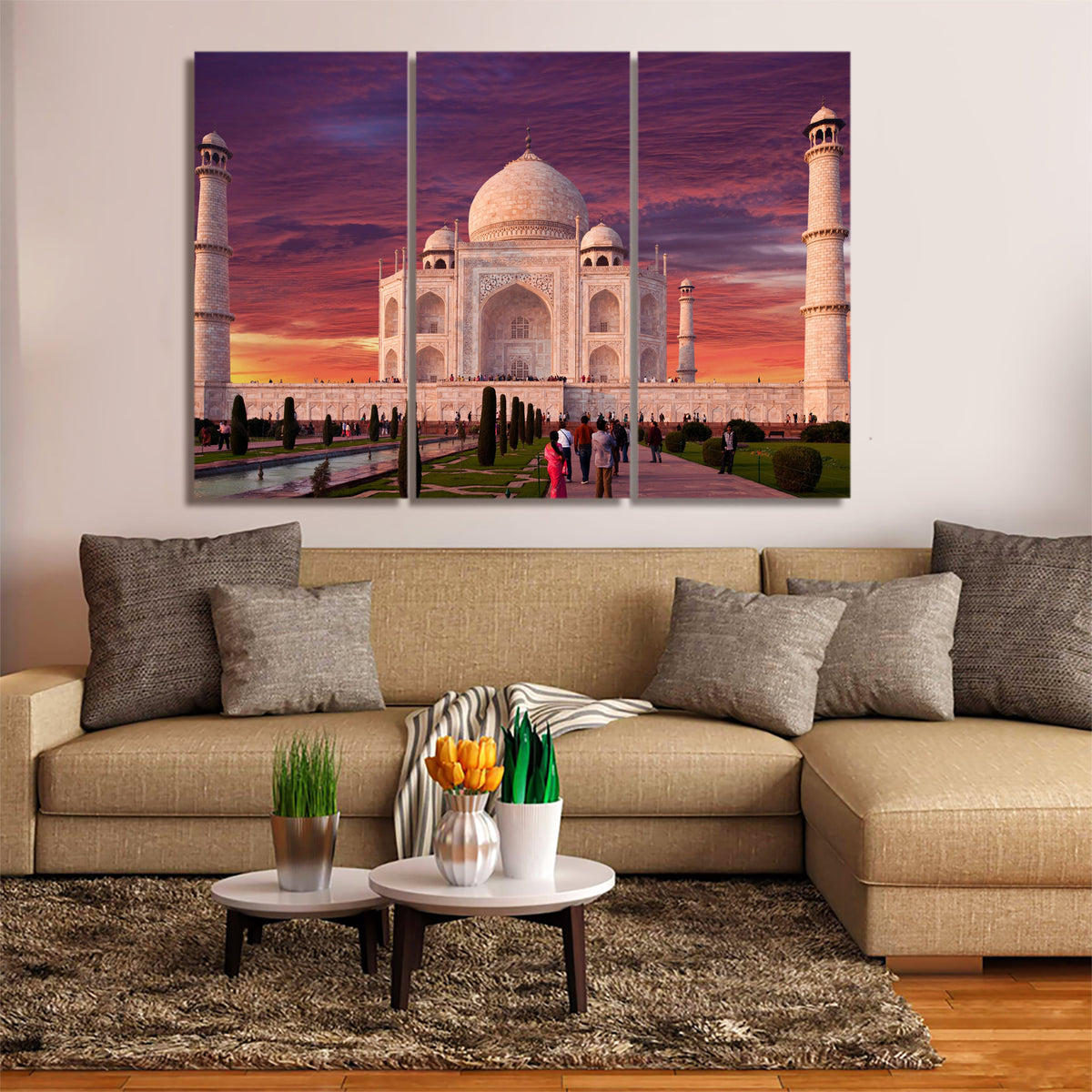 Taj Mahal Agar Uttar Pradesh India 1, 2, 3, 4 & 5 Framed Canvas Wall A ...