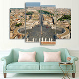 Vatican St. Peter's Square Rome Italy Catholic Religion 1, 2, 3, 4 & 5 Framed Canvas Wall Art Painting Wallpaper Poster Picture Print Photo Decor